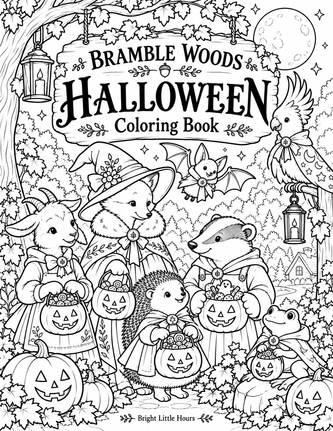 Bramble Woods Cozy Halloween Coloring book
