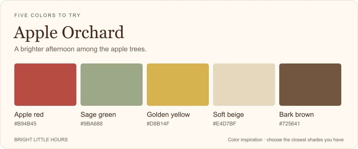 Apple Orchard: five fall color swatches