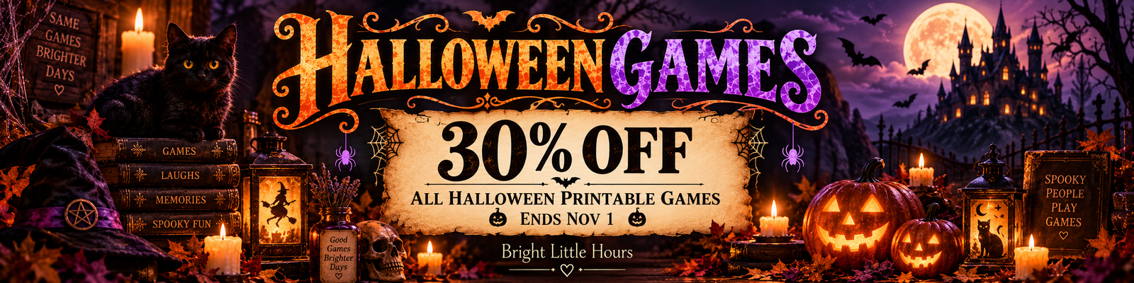 Halloween Games sale: 30% off all Halloween printable games until November 1.